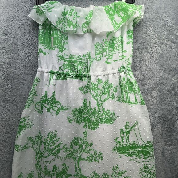 Lilly Pulitzer Darleena Maxi Dress Womens XS Green Off Shoulder Spring Fever - Picture 15 of 15